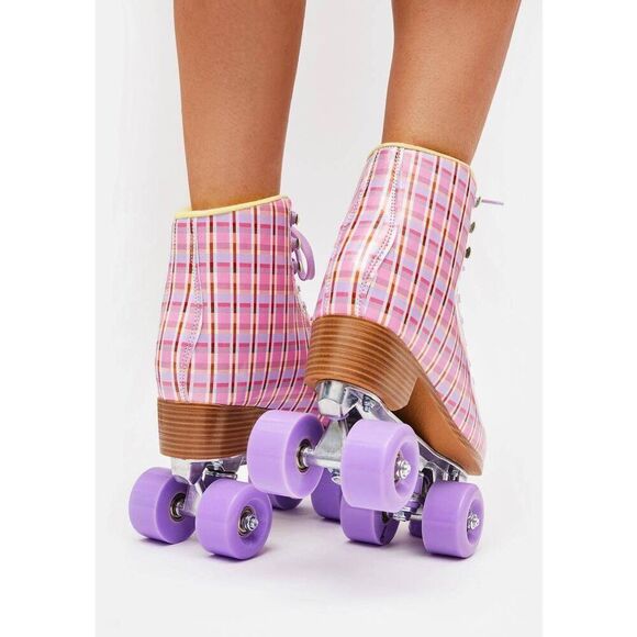 Cosmic Skates Archie-61 Pink Plaid Roller Skates - Picture 7 of 7